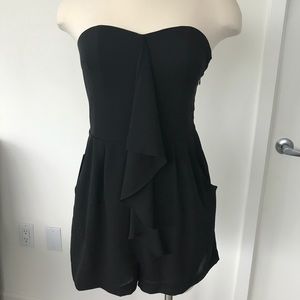 EXPRESS. Feminine & Flowy Black Strapless Romper